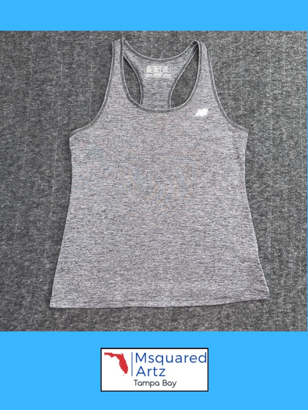 New Balance Women's Medium Gray Racerback Athletic Tank Top Performance Shirt